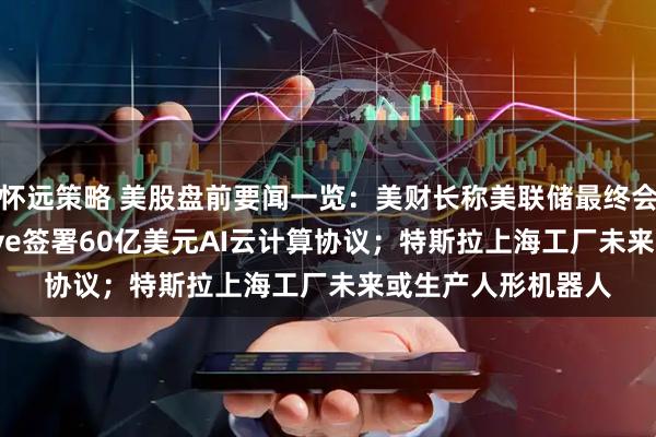 怀远策略 美股盘前要闻一览:美财长称美联储最终会降息;CoreWeave签署60亿美元AI云计算协议;特斯拉上海工厂未来或生产人形机器人